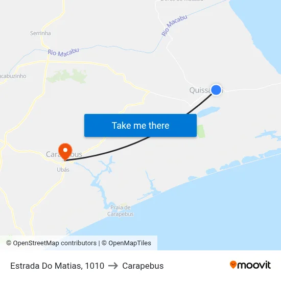 Estrada Do Matias, 1010 to Carapebus map