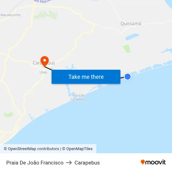Praia De João Francisco to Carapebus map