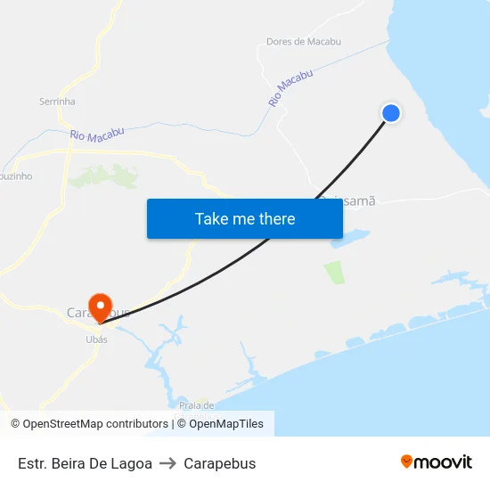 Estr. Beira De Lagoa to Carapebus map