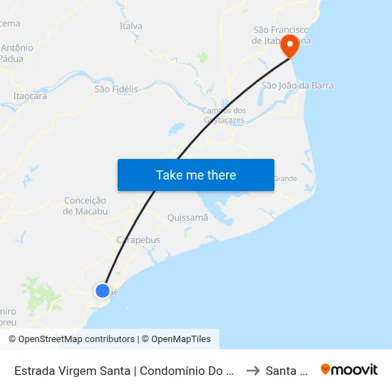 Estrada Virgem Santa | Condomínio Do Virgem Santa to Santa Clara map
