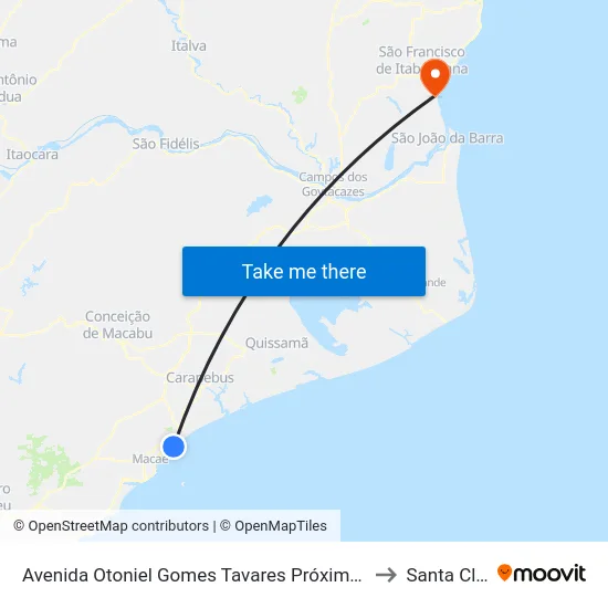 Avenida Otoniel Gomes Tavares Próximo Ao 428 to Santa Clara map