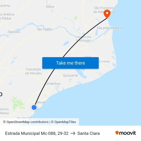 Estrada Municipal Mc-088, 29-32 to Santa Clara map