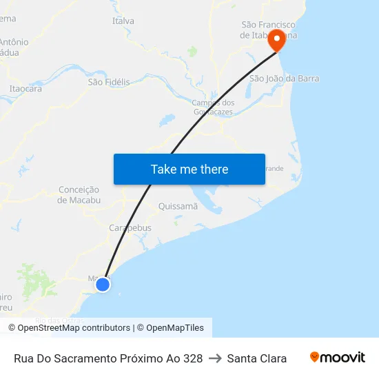 Rua Do Sacramento Próximo Ao 328 to Santa Clara map