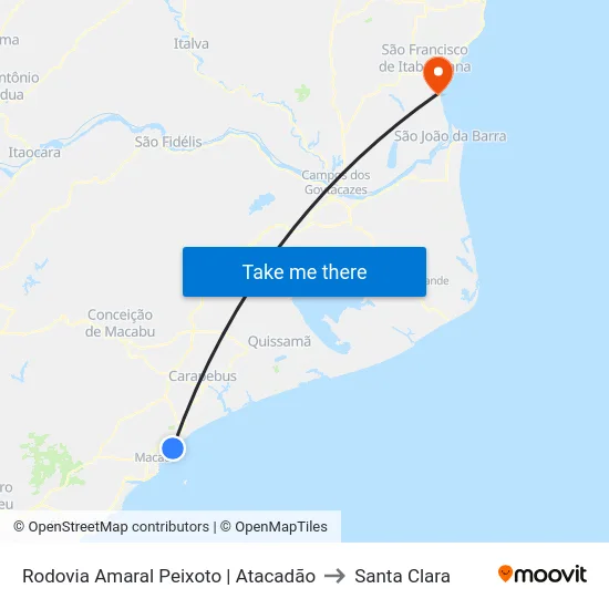 Rodovia Amaral Peixoto | Atacadão to Santa Clara map