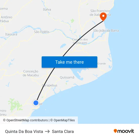 Quinta Da Boa Vista to Santa Clara map