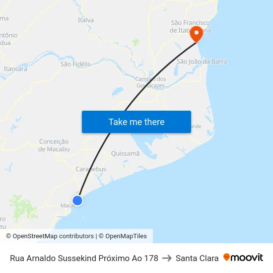 Rua Arnaldo Sussekind Próximo Ao 178 to Santa Clara map