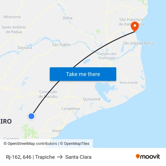 Rj-162, 646 | Trapiche to Santa Clara map