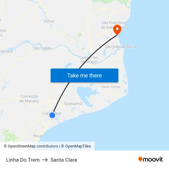 Linha Do Trem to Santa Clara map