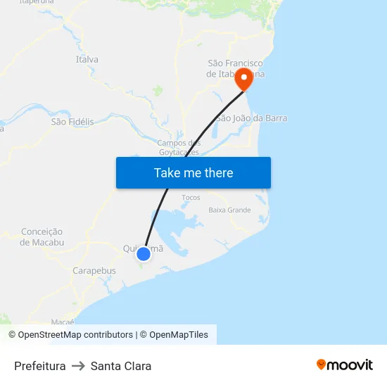 Prefeitura to Santa Clara map