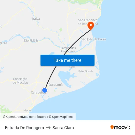Entrada De Rodagem to Santa Clara map