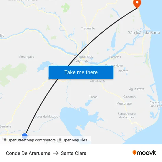 Conde De Araruama to Santa Clara map