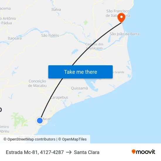 Estrada Mc-81, 4127-4287 to Santa Clara map