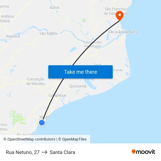 Rua Netuno, 27 to Santa Clara map