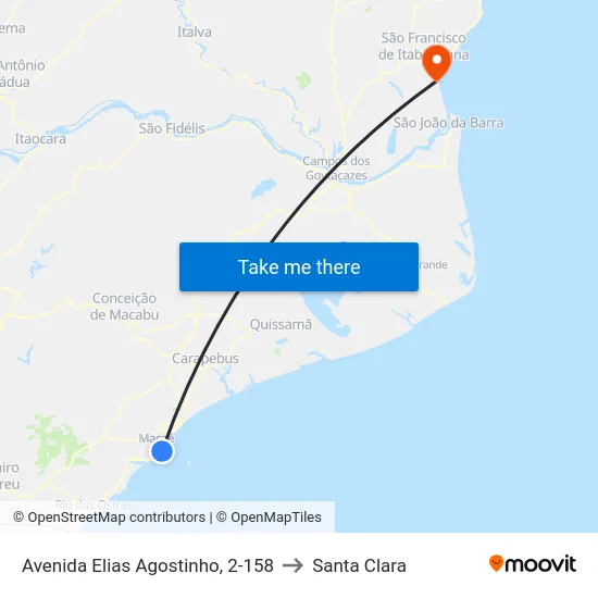 Avenida Elias Agostinho, 2-158 to Santa Clara map