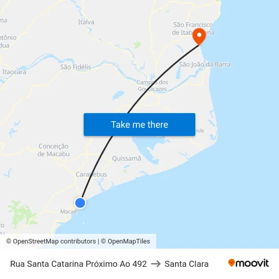 Rua Santa Catarina Próximo Ao 492 to Santa Clara map