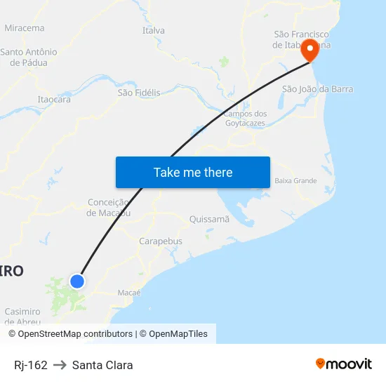 Rj-162 to Santa Clara map