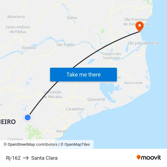 Rj-162 to Santa Clara map