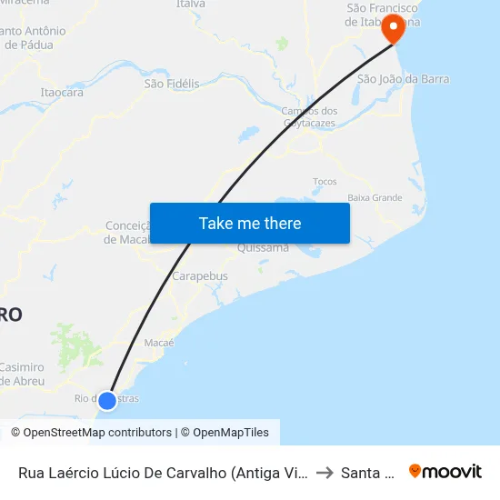 Rua Laércio Lúcio De Carvalho (Antiga Vila Babel ), 769 to Santa Clara map