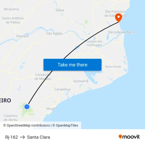 Rj-162 to Santa Clara map
