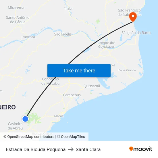 Estrada Da Bicuda Pequena to Santa Clara map
