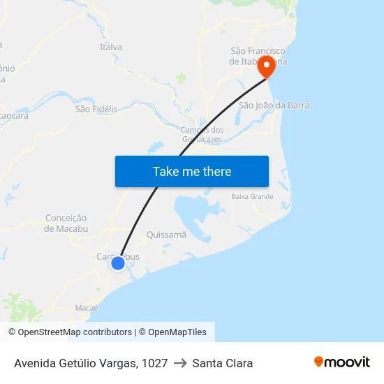 Avenida Getúlio Vargas, 1027 to Santa Clara map