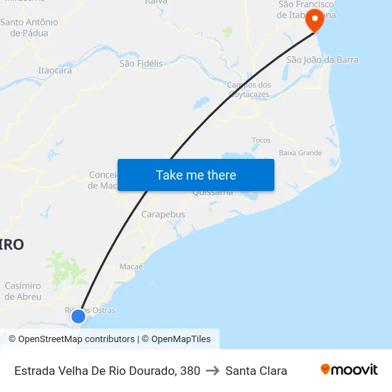Estrada Velha De Rio Dourado, 380 to Santa Clara map
