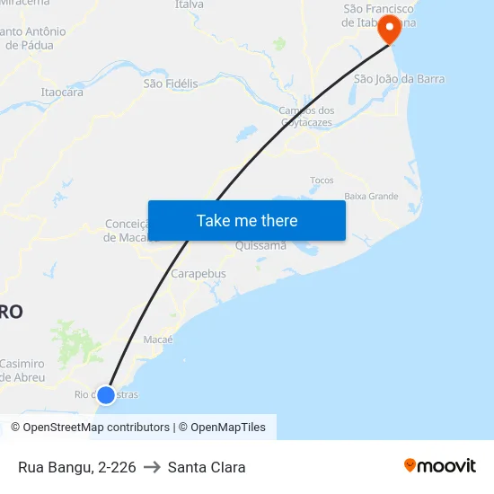Rua Bangu, 2-226 to Santa Clara map