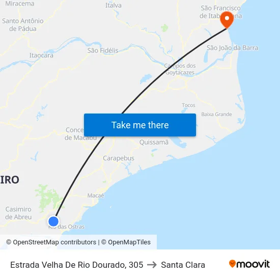 Estrada Velha De Rio Dourado, 305 to Santa Clara map