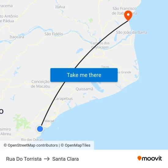 Rua Do Torrista to Santa Clara map