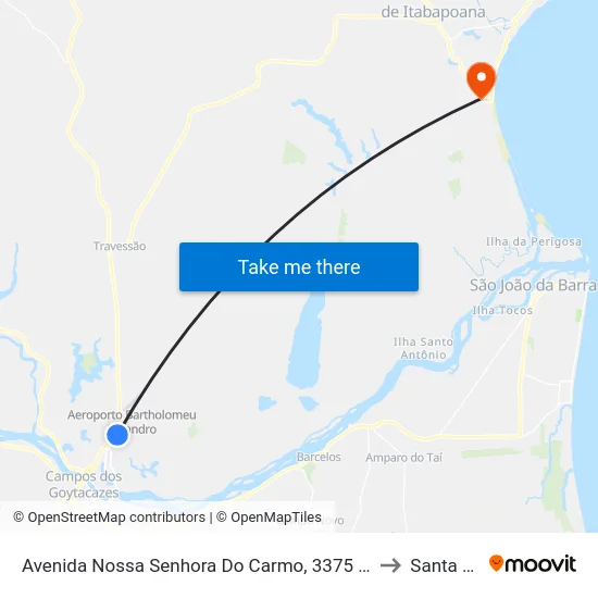 Avenida Nossa Senhora Do Carmo, 3375 (Sentido Centro) to Santa Clara map