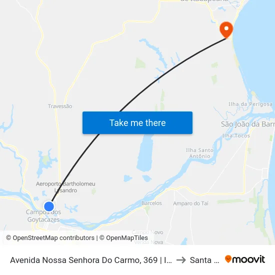 Avenida Nossa Senhora Do Carmo, 369 | Iff (Sentido Centro) to Santa Clara map