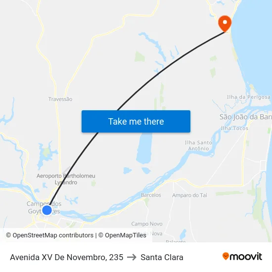 Avenida XV De Novembro, 235 to Santa Clara map