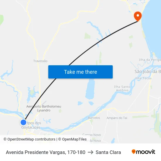 Avenida Presidente Vargas, 170-180 to Santa Clara map