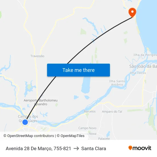 Avenida 28 De Março, 755-821 to Santa Clara map