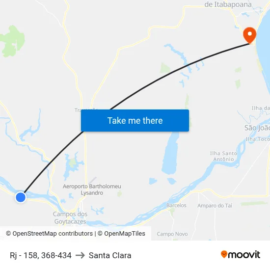 Rj - 158, 368-434 to Santa Clara map