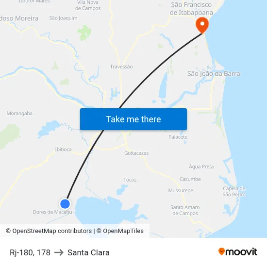 Rj-180, 178 to Santa Clara map