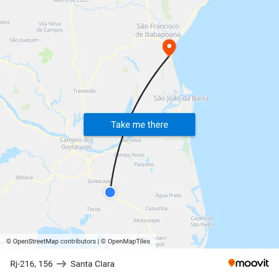 Rj-216, 156 to Santa Clara map