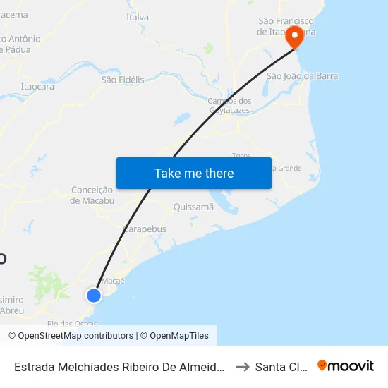 Estrada Melchíades Ribeiro De Almeida, 350 to Santa Clara map