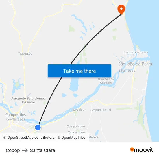 Cepop to Santa Clara map