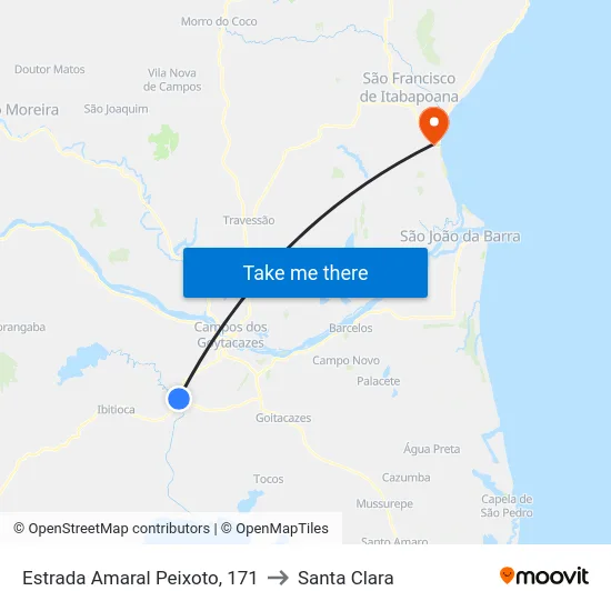 Estrada Amaral Peixoto, 171 to Santa Clara map