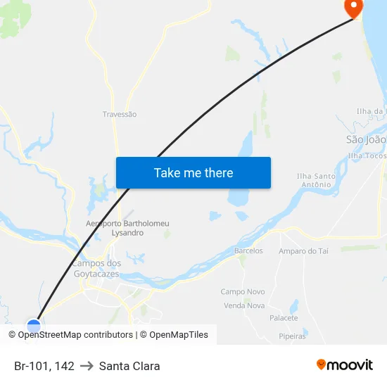 Br-101, 142 to Santa Clara map