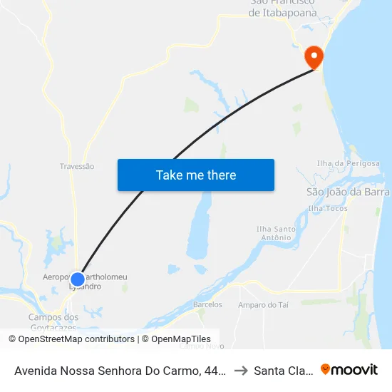 Avenida Nossa Senhora Do Carmo, 4425 to Santa Clara map