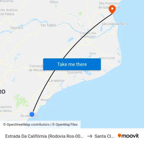 Estrada Da Califórnia (Rodovia Ros-005), 68 to Santa Clara map