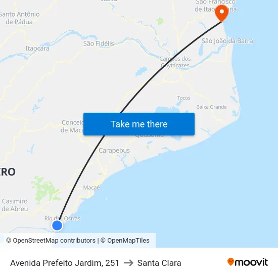 Avenida Prefeito Jardim, 251 to Santa Clara map