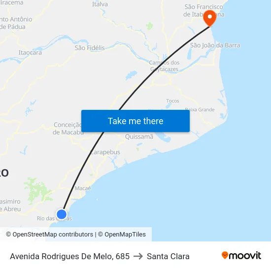 Avenida Rodrigues De Melo, 685 to Santa Clara map