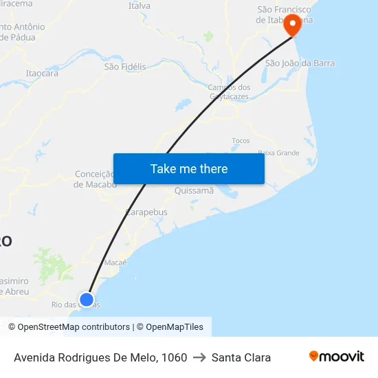 Avenida Rodrigues De Melo, 1060 to Santa Clara map