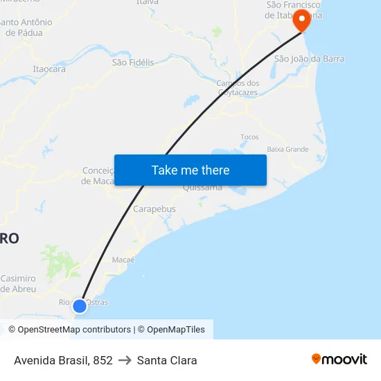 Avenida Brasil, 852 to Santa Clara map