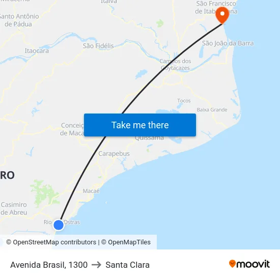 Avenida Brasil, 1300 to Santa Clara map