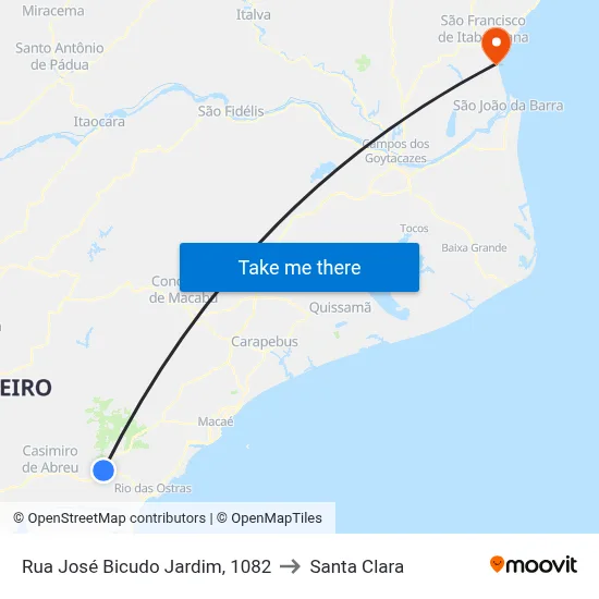 Rua José Bicudo Jardim, 1082 to Santa Clara map