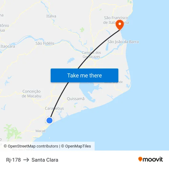 Rj-178 to Santa Clara map